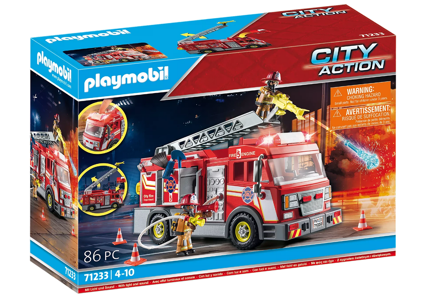 Playmobil City Action Fire Truck with Flashing Lights 71233