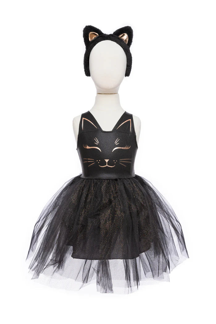 Great Pretenders Black Cat Dress & Headpiece, Size 5-6Y