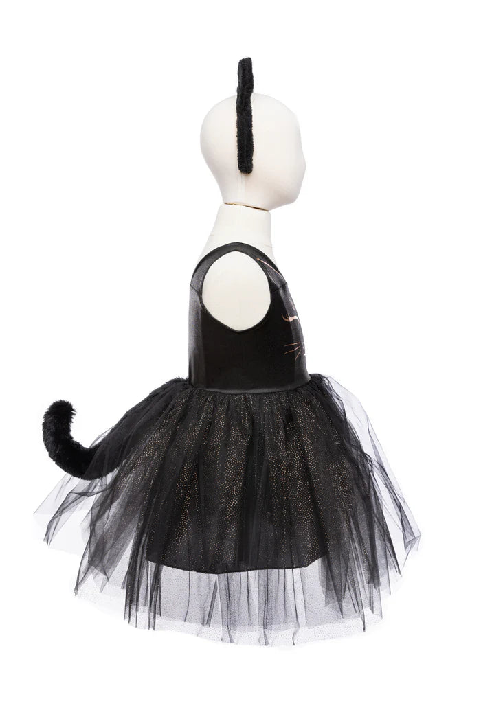 Great Pretenders Black Cat Dress & Headpiece, Size 5-6Y