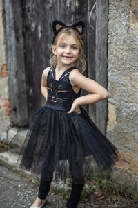 Great Pretenders Black Cat Dress & Headpiece, Size 5-6Y