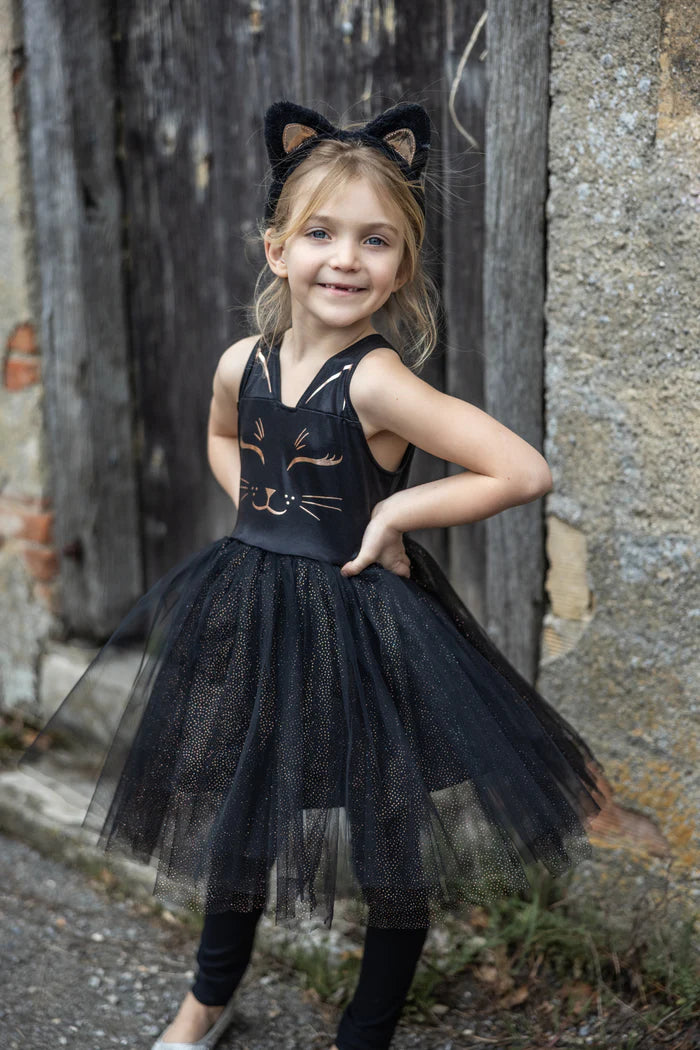 Great Pretenders Black Cat Dress & Headpiece, Size 5-6Y