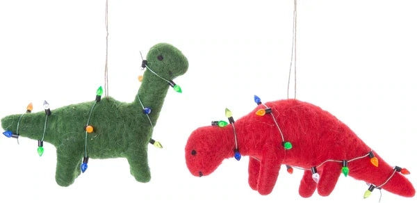 Christmas Ornament Felt Dinosaur String Lights