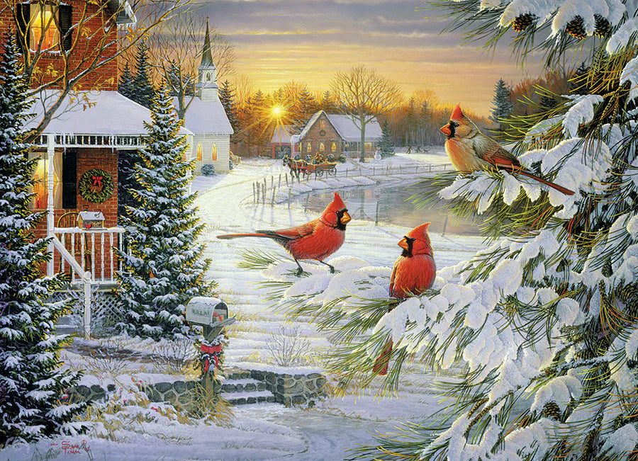Cobble Hill Sunset Cardinals 1000 Piece