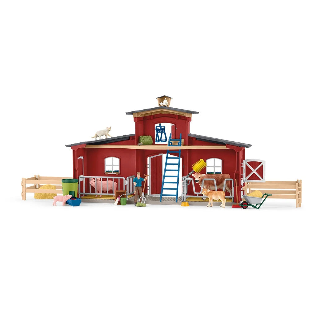 Large Barn With Animals and Accessories - Schleich Farm World 42606