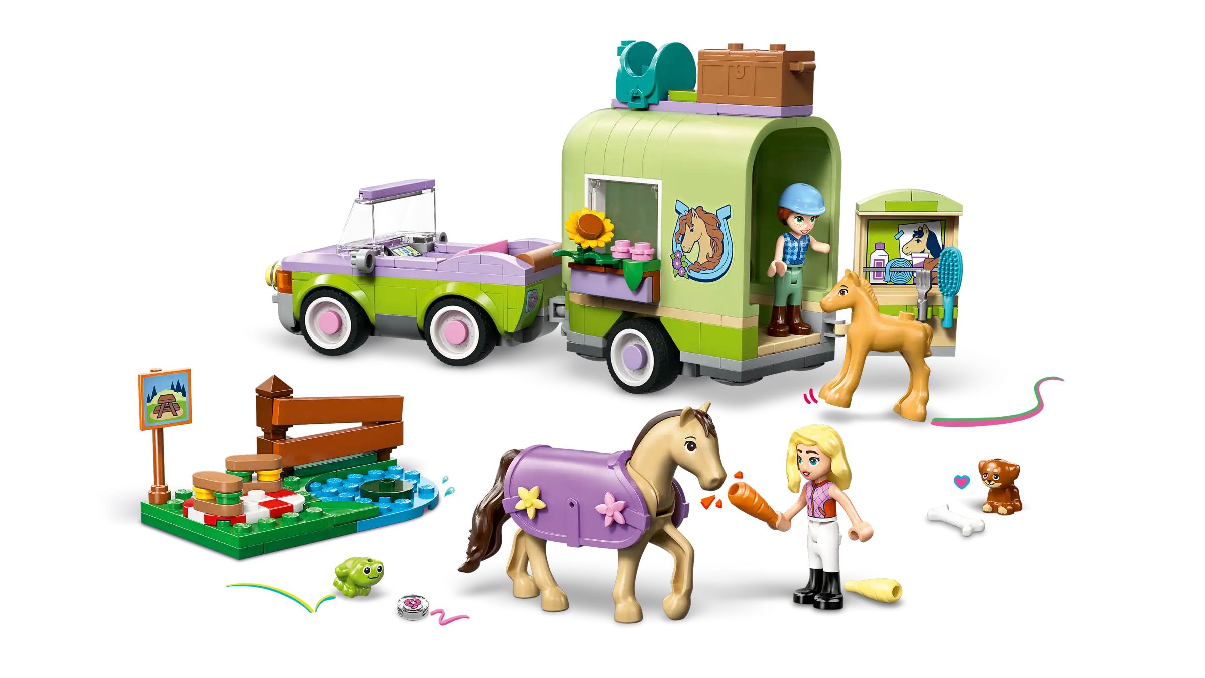 Lego Friends Horse & Baby Foal Trailer 42695
