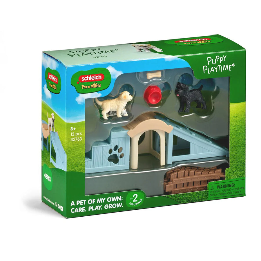 Schleich Farm World Adventure Fun With Puppies 42763