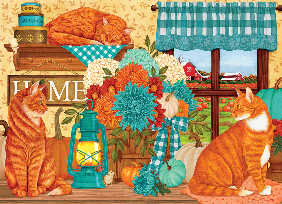 Cobble Hill Pumpkin Patch Cats 500 Piece