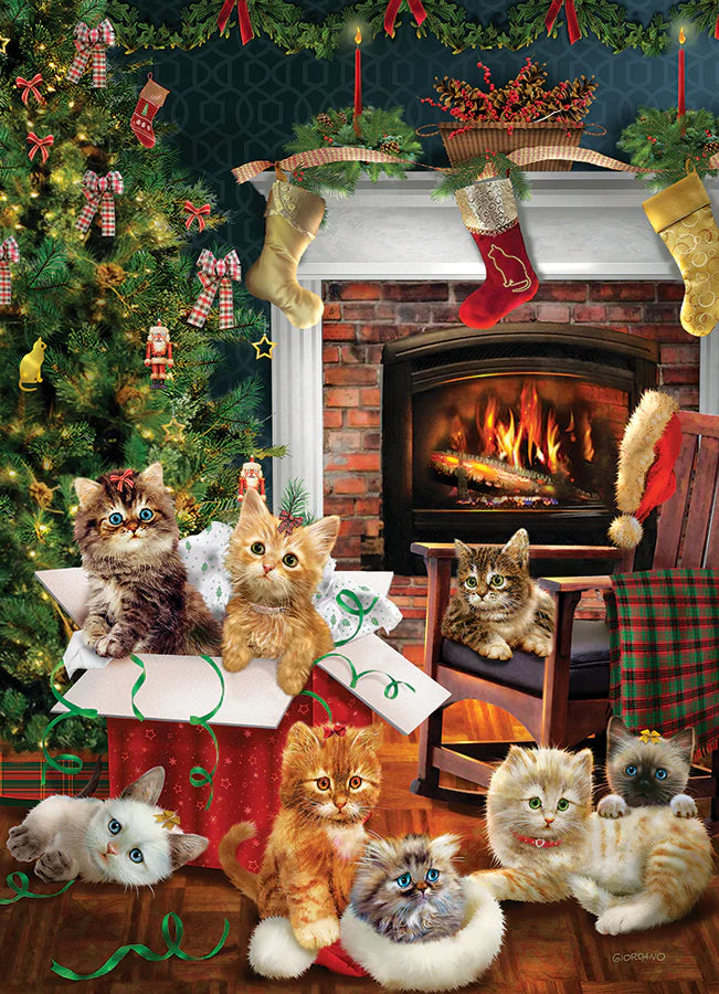 Cobble Hill Christmas Kittens 500 Piece