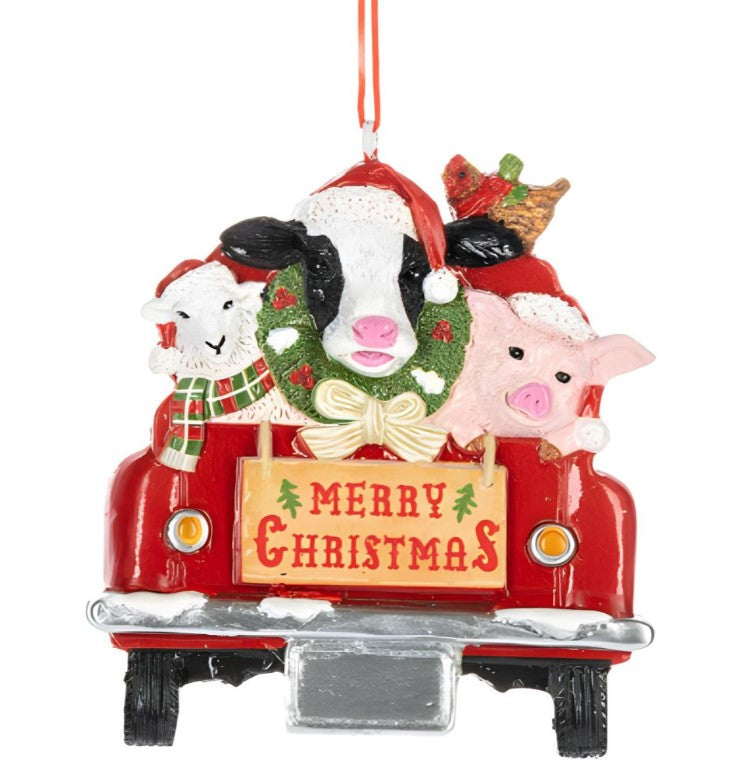 Ganz Farm Friends In Truck Ornament