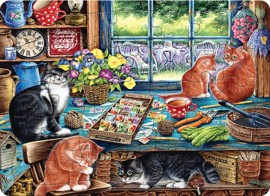 Garden Shed Cats (tray) | 35 Piece Tray