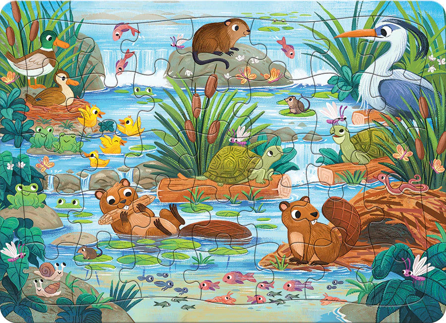 Cobble Hill Kids Pond Scene 35 Piece Puzzle Tray