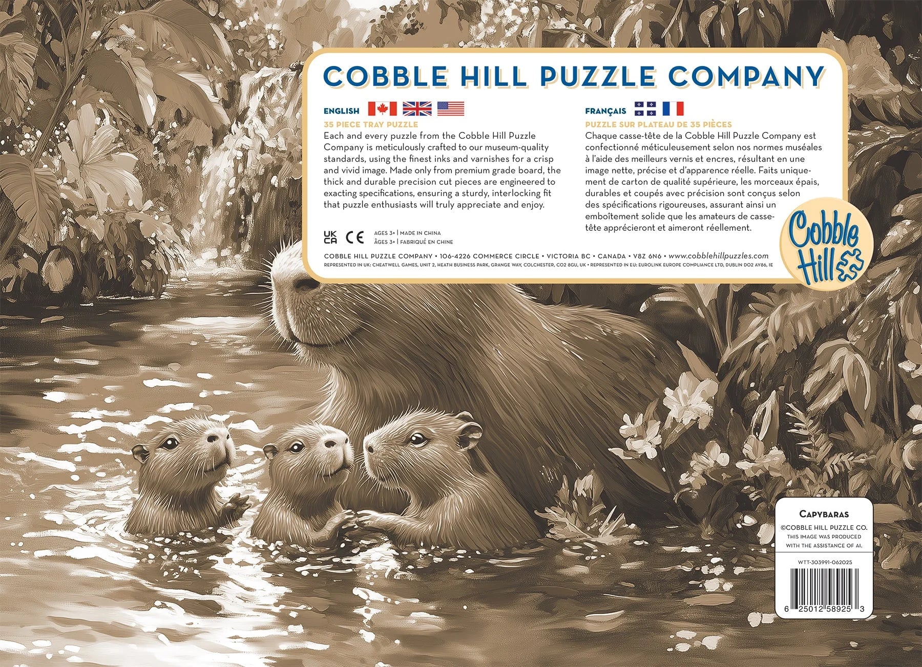 Cobble Hill Kids Capybara 35 piece puzzle Tray
