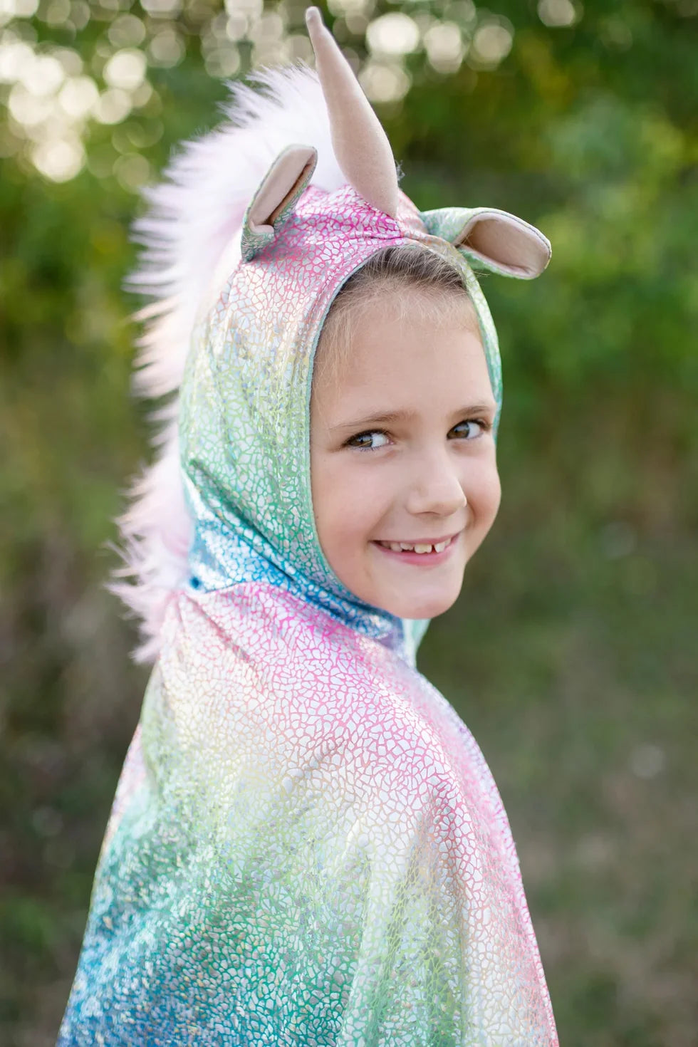 Rainbow Reversible Unicorn/Dragon Cape Size 5-6 Years