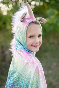 Rainbow Reversible Unicorn/Dragon Cape Size 5-6 Years