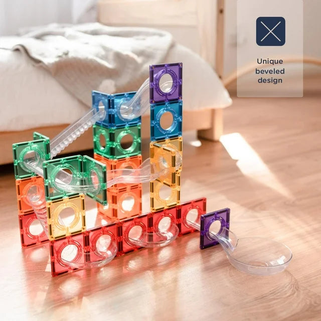 CONNETIX Magnetic Tiles Rainbow Ball Run Pack 92 Pieces