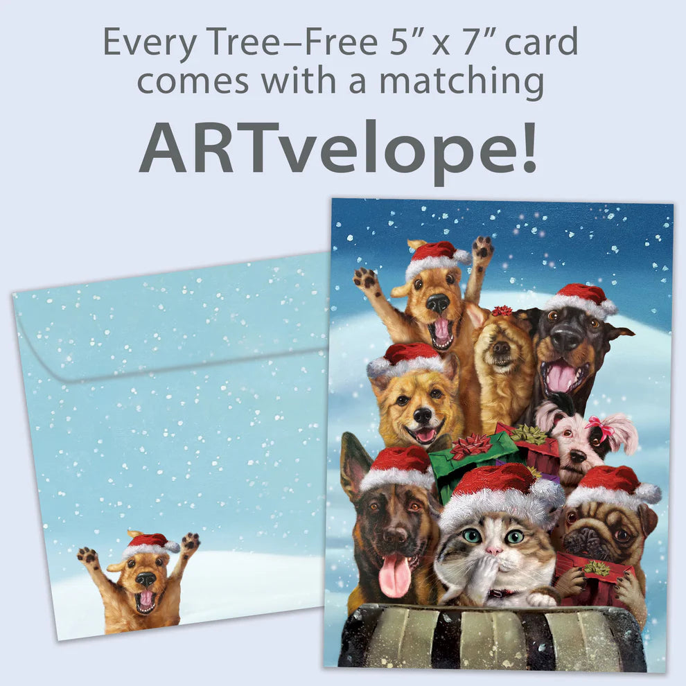 Tree-Free Downhill From Here Holiday Card