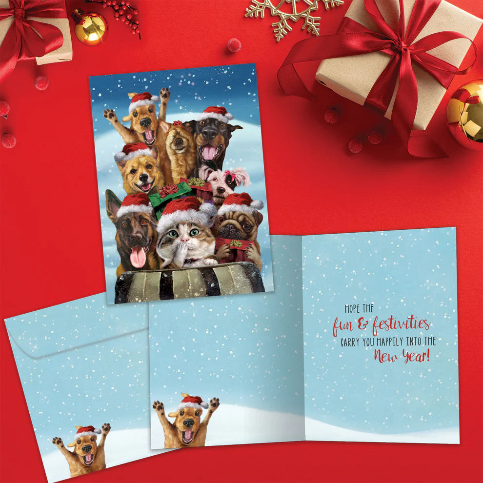 Tree-Free Downhill From Here Holiday Card