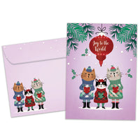 Tree-Free Cat Carolers Holiday Card
