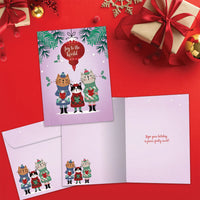 Tree-Free Cat Carolers Holiday Card