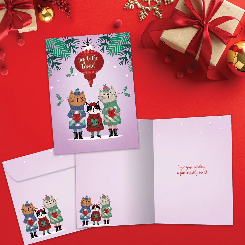 Tree-Free Cat Carolers Holiday Card
