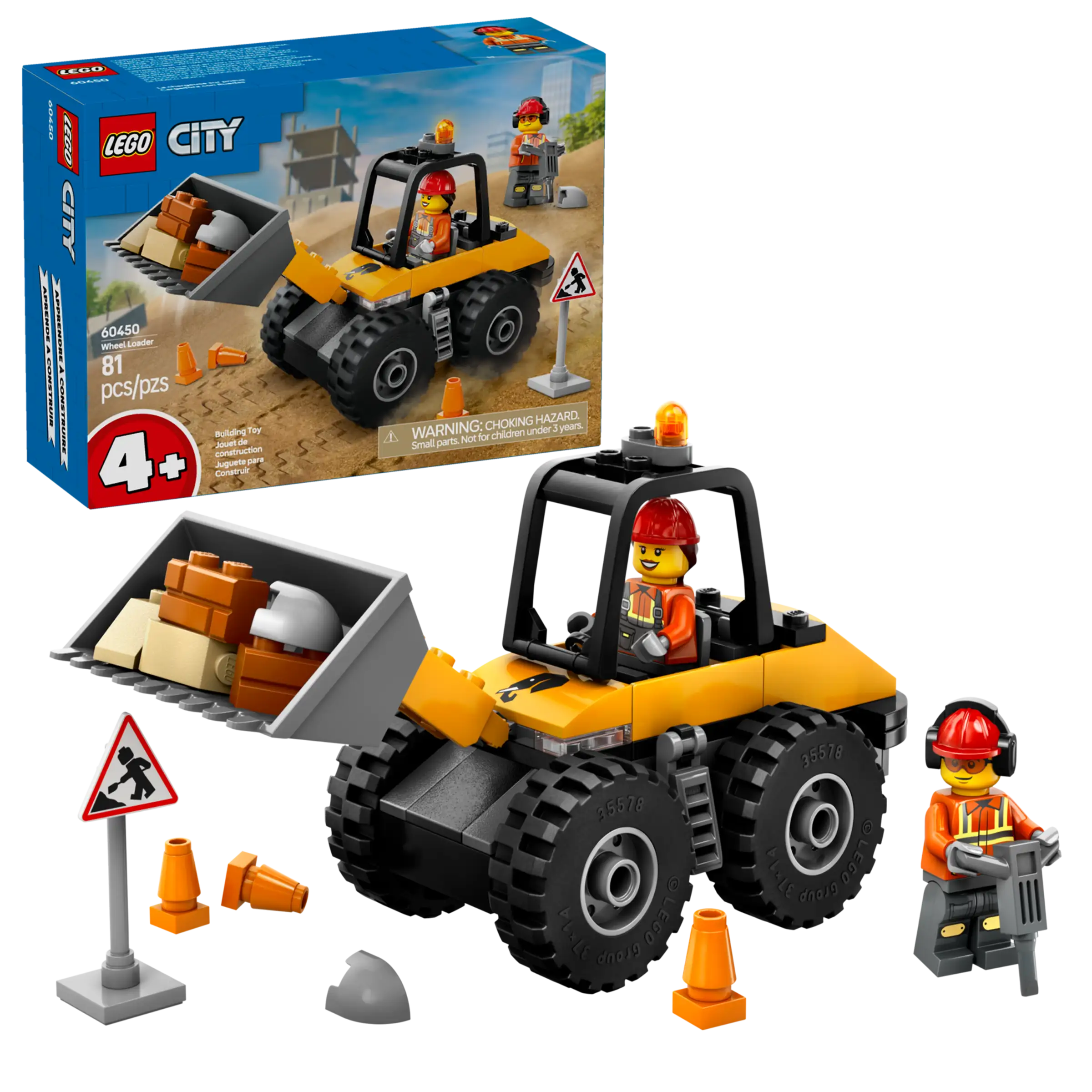 Lego City Yellow Construction Wheel Loader 60450
