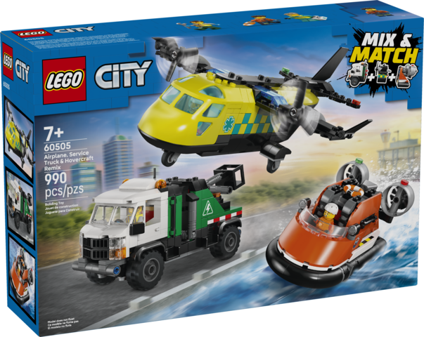 Lego City Airplane, Service Truck & Hovercraft Remix 60505