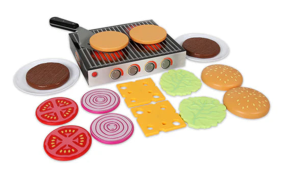 Popular Playthings Magnetic Build A Grill Hamburger Set