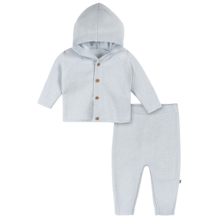 Just Born 2 Piece Knit Sweater Set - Blue 3-6 Months