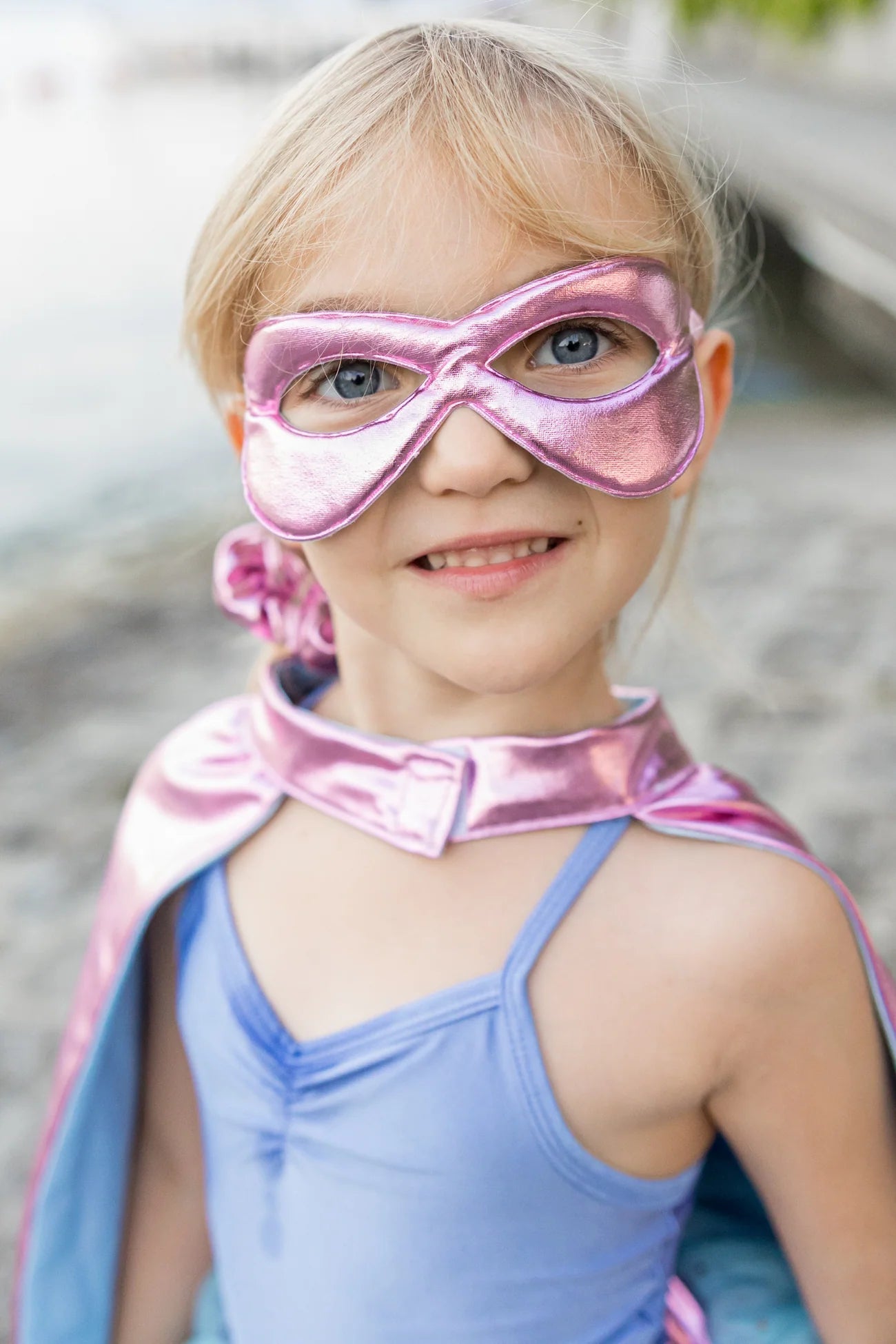Great Pretenders Super-Duper Tutu, Cape & Mask, MetallicPink/Light Blue 4-6yr