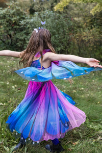 Great Pretenders Butterfly Twirl Dress & Wings & Headband Blue/Purple 5-6yr