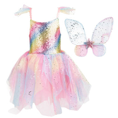 Rainbow Fairy Dress & Wings 5-6 Years
