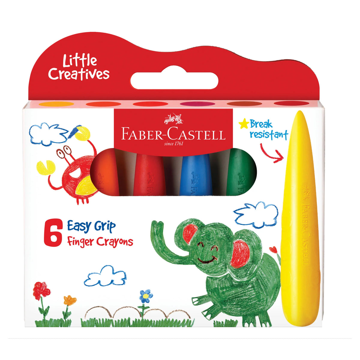 Faber-Castell Little Creatives Easy Grip 6CT Finer Crayons
