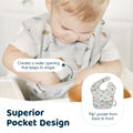 Tiny Twinkle Dinosaur Mess-Proof Easy Bib - 3pk
