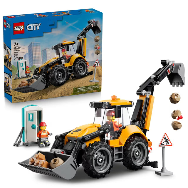 Yellow Backhoe Loader - Lego City 60480