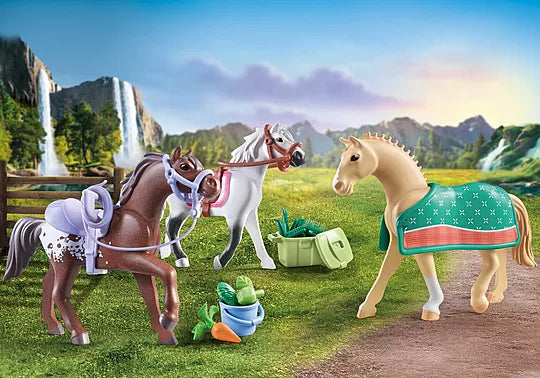 Horses With Saddles - Playmobil Horses Of Waterfall 71356