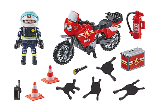 Playmobil Action Heroes Motorcycle & Oil Spill Incident
