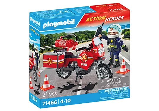 Playmobil Action Heroes Motorcycle & Oil Spill Incident