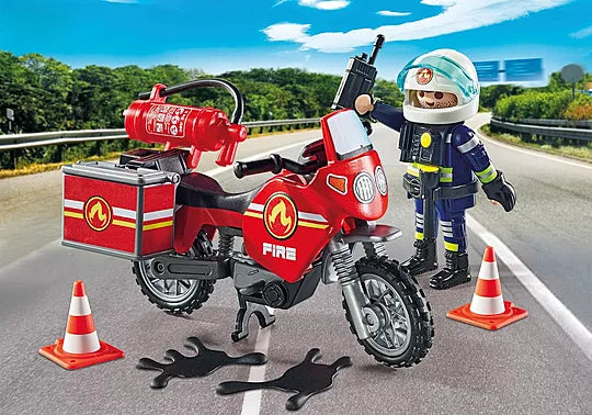 Motorcycle & Oil Spill Incident - Playmobil Action Heroes 71466
