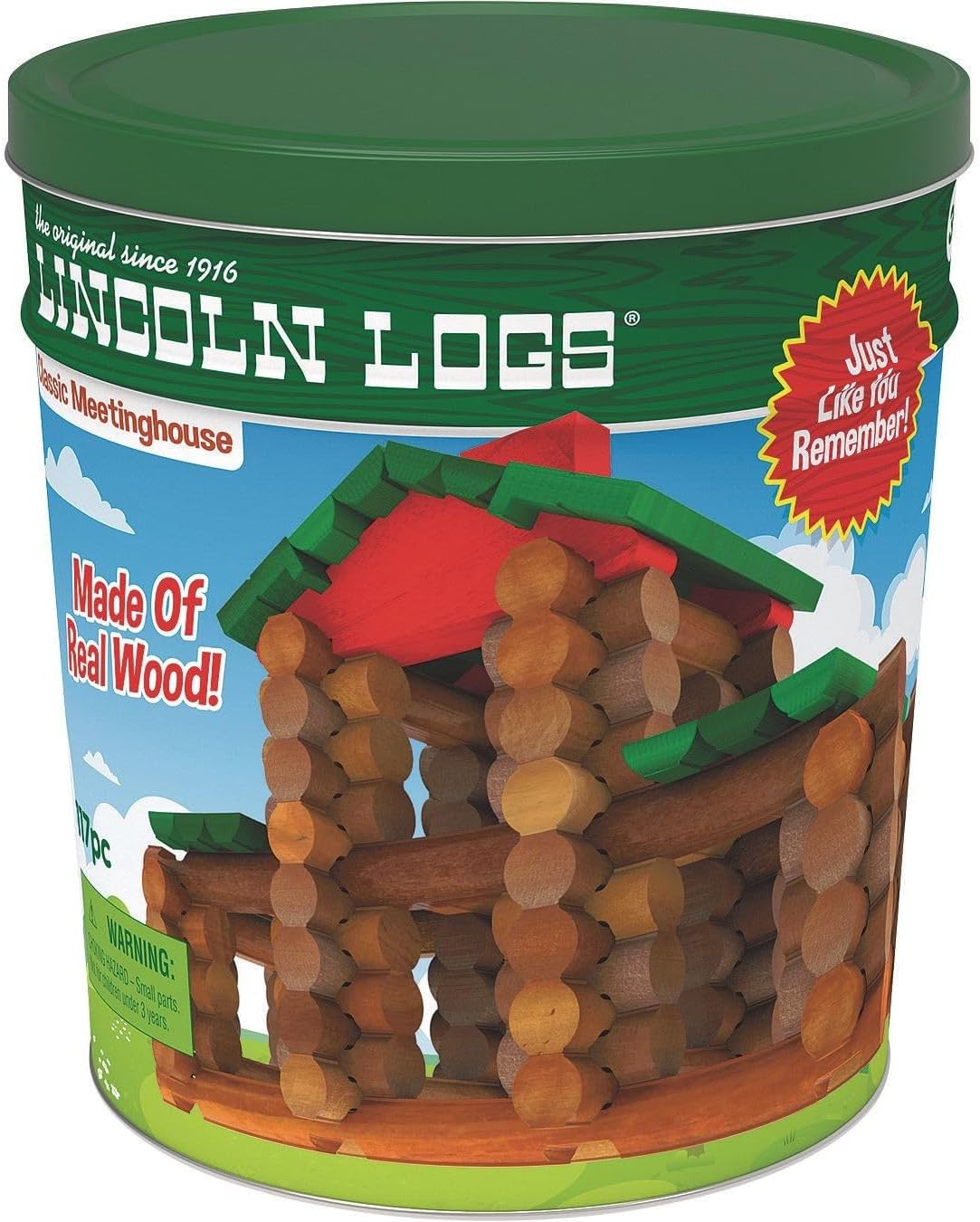 Lincoln Logs 117 Piece Tin