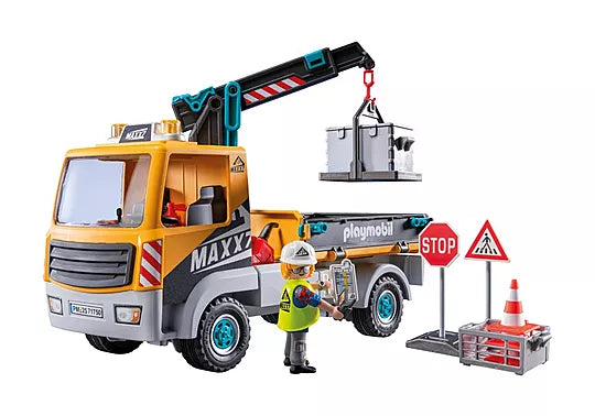 Construction Truck With Crane -  Playmobil Action Heroes 71750