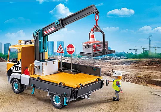 Construction Truck With Crane -  Playmobil Action Heroes 71750