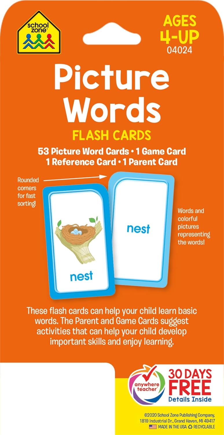School Zone Picture Word Flashcards