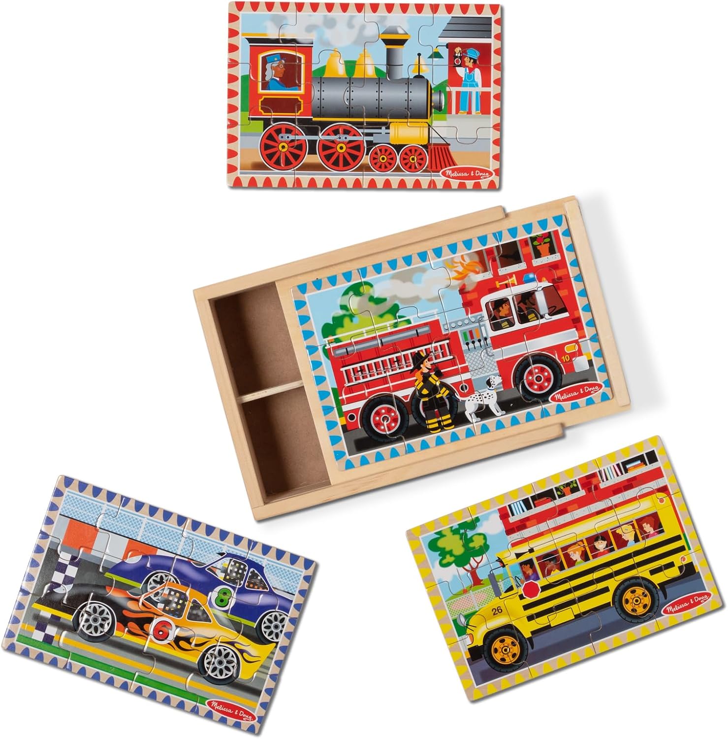 Melissa & Doug Vehicles Jigsaw Puzzle In A Box