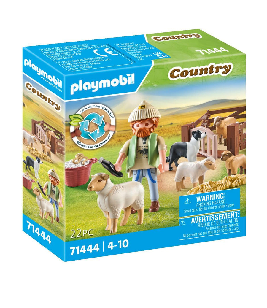Playmobil Country Young Shepherd With Flock Of Sheep 71444