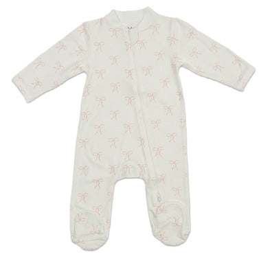 Lulujo Bows  Footed Sleeper 3-6M
