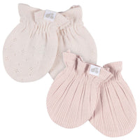 Just Born Pink 4 Piece Hat & Mitten Set 0-6 Months