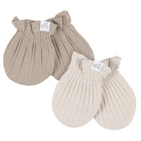 Just Born Tan 4 Piece Hat & Mitten Set 0-6 Months
