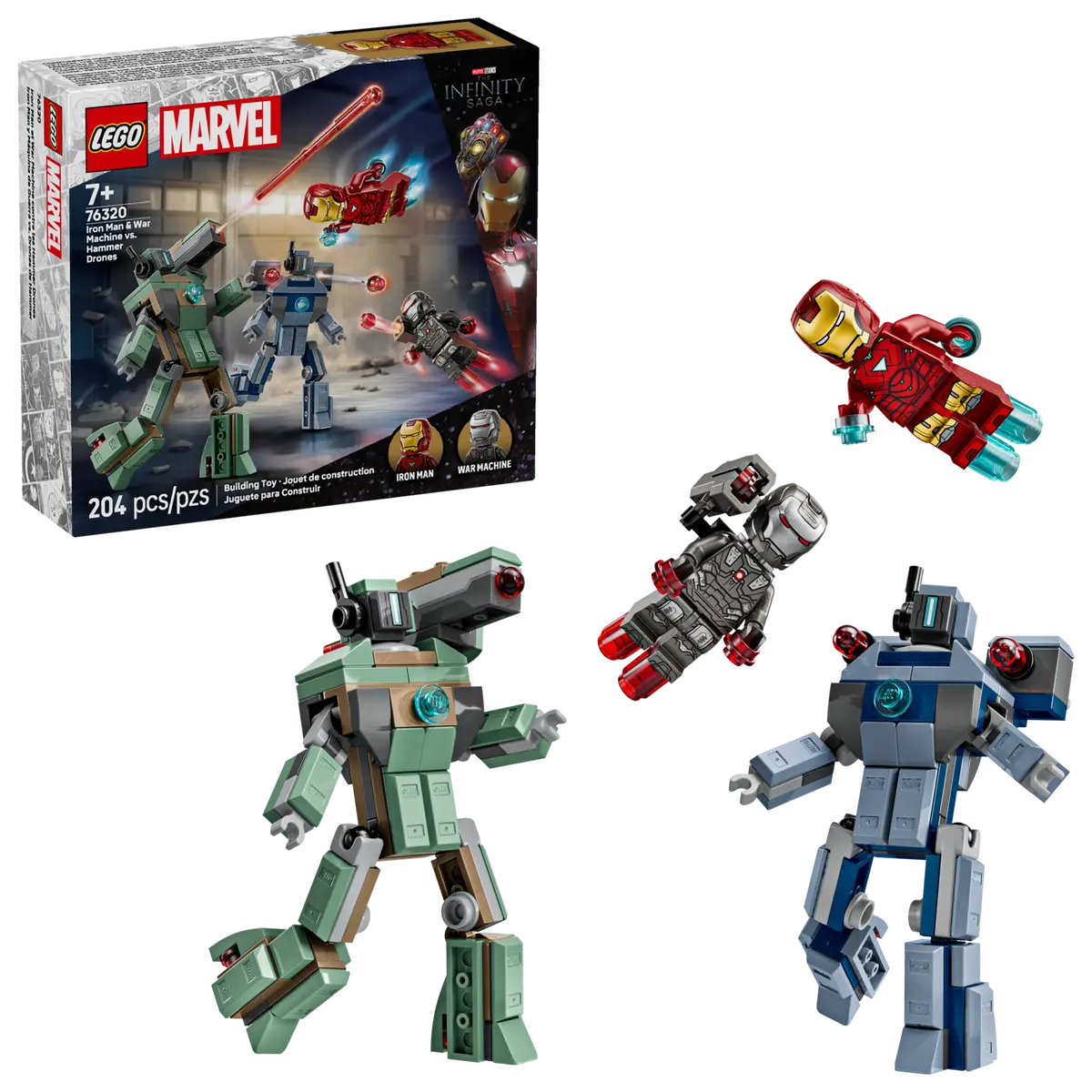 Lego Marvel Iron Man & War Machine VS Hammer Drones 76320