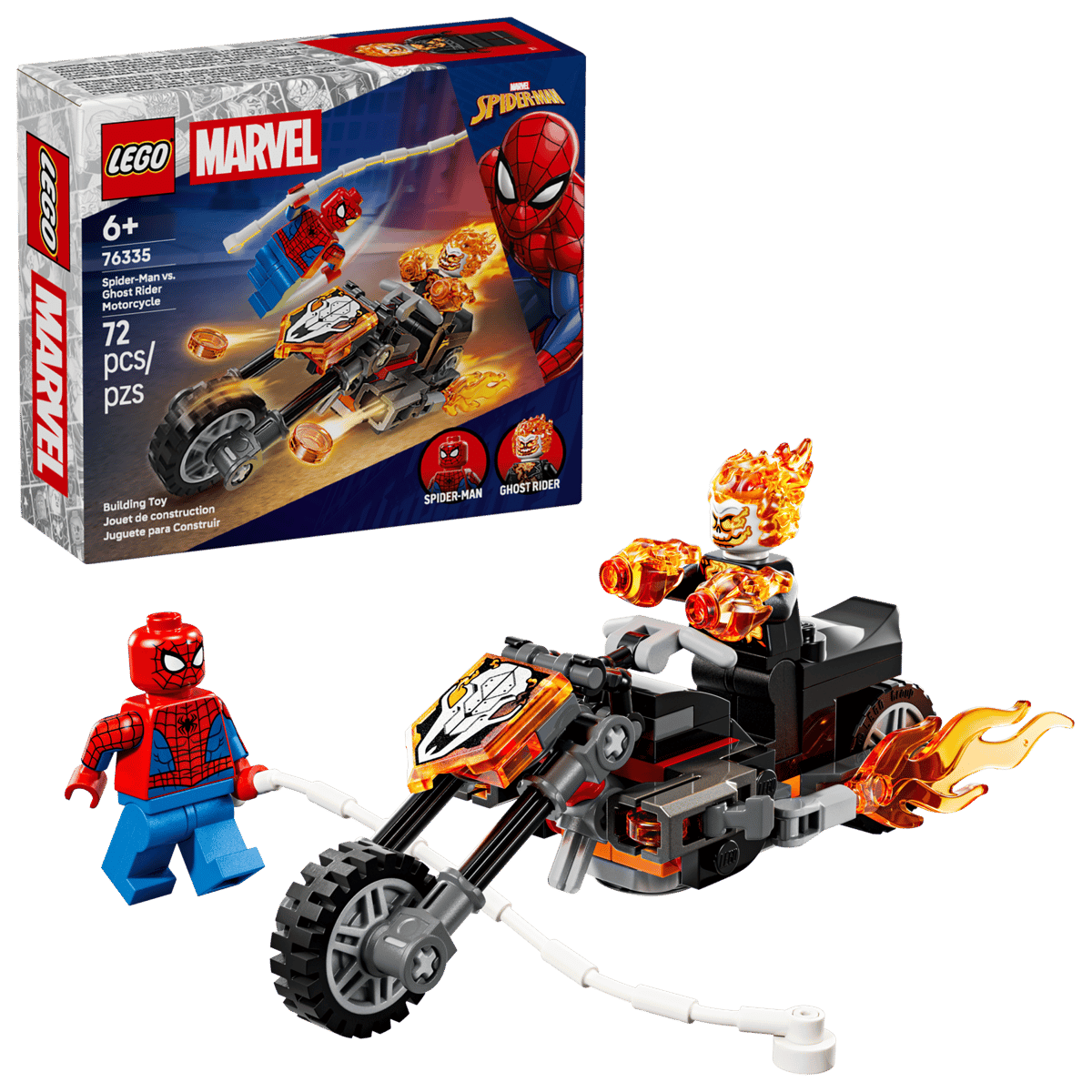 Lego Marvel Spider Man vs Ghost Rider Motorcycle 76335