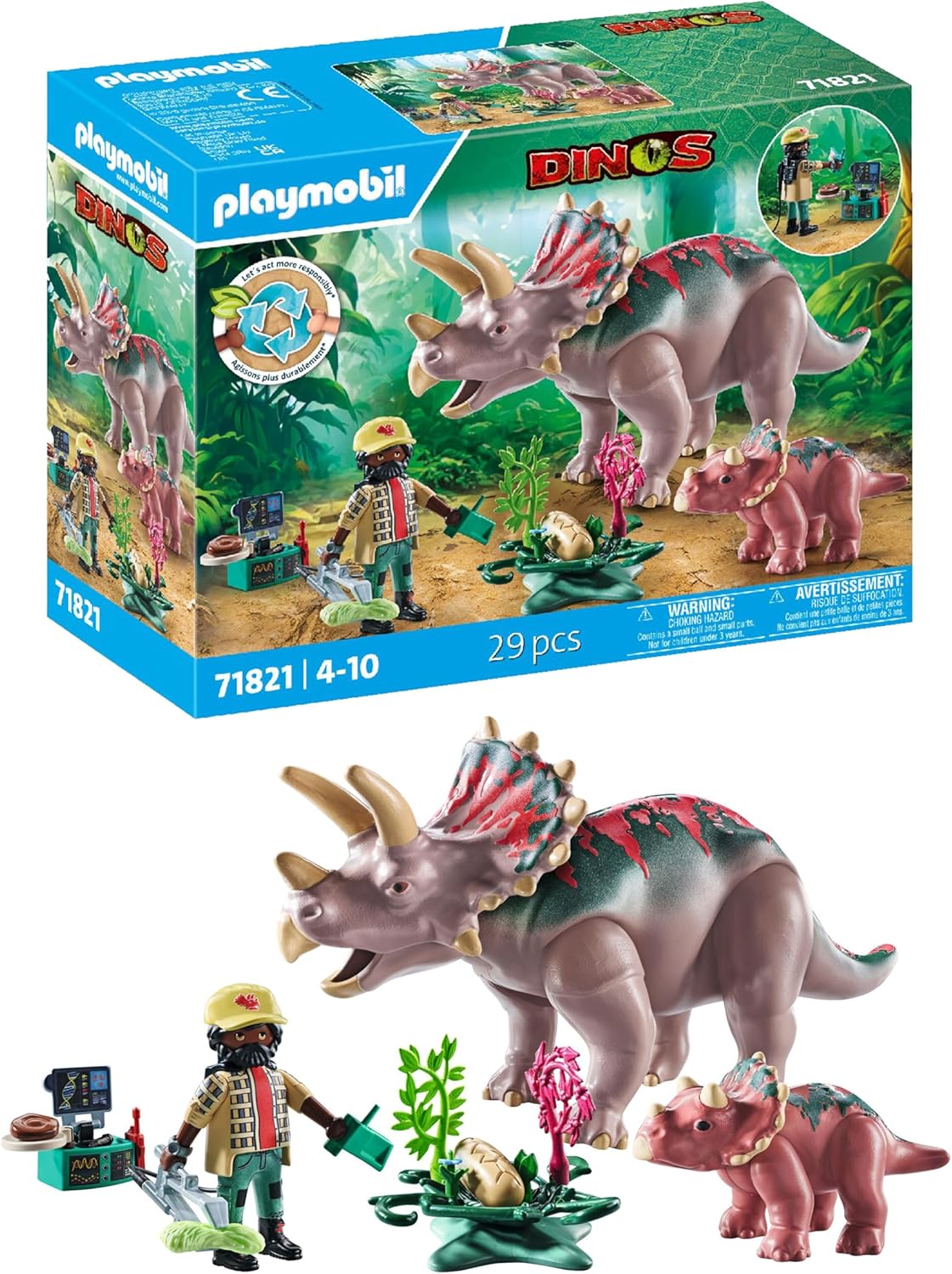Playmobil Dinos Triceratops Family 71821